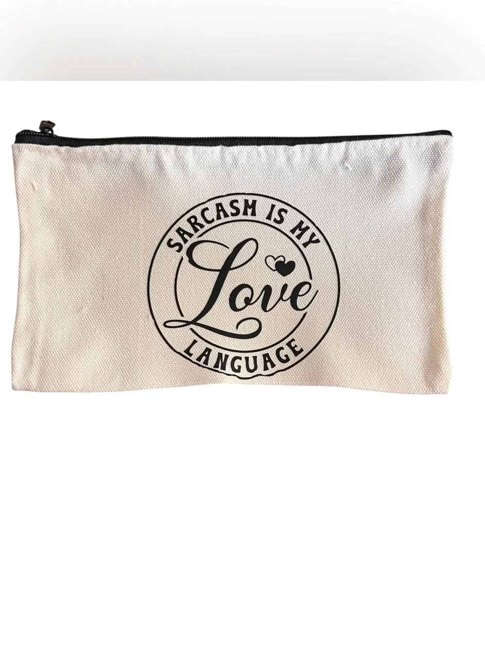 Canvas Cosmetic Pouch with Funny Quotes